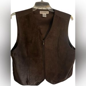 Passport Genuine Leather zip up vest